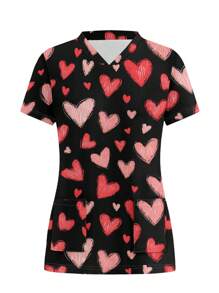 PopScrub Nurse Scrub Uniform Top, Minimalist Casual Everyday Wear - Multicolor - View 4