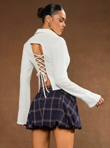 Hauture Women's Solid Color Patchwork Simple A-Line Skirt, Casual & Holiday