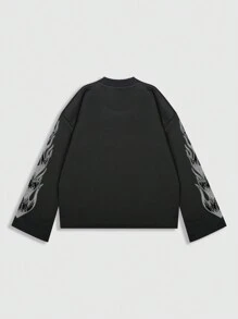ROMWE MEN Prep 2 buah Kaos Pria dengan Cetakan Angka, Cocok untuk Pemakaian Sehari-hari, Musim Semi/Panas - Hitam - View 3