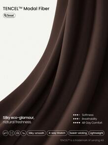 GLOWMODE SoftSerene Modal Cool Down Asymmetric Midi Dress Built-In Cups Daily Casual - Brown - View 5