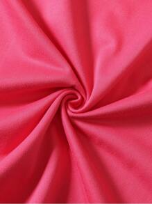 Flirla Plus Size Casual Summer Short Sleeve T-Shirt With Teddy Bear Print Graphic Tees Women Tops - Hot Pink - View 5