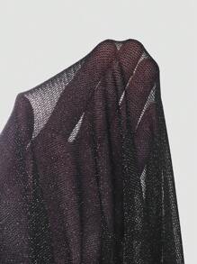 SHEIN Clasi Rok Lipit Panel Jala Warna Blok untuk Wanita - MultiWarna - View 4