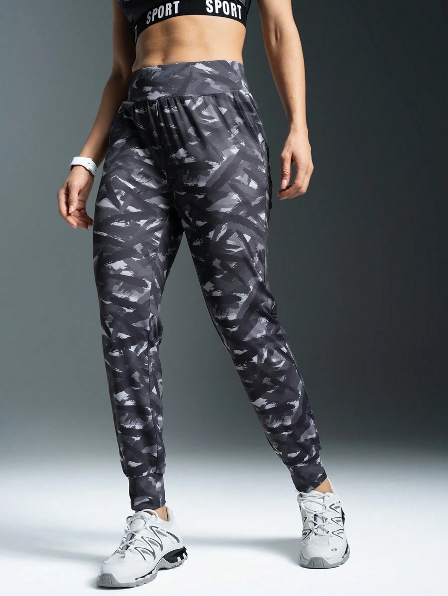 Powerista 女士高腰印花休闲运动长裤，日常穿着