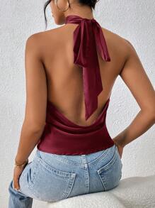 Firerie Women Backless Halter Neck Tank Top