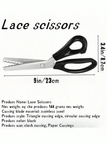 1 pezzo Forbici in acciaio inossidabile per pizzo, a forma di triangolo/onda/mezzaluna, per fai da te, cucito, tessuti, abbigliamento, artigianato, forbici per pizzo - Multicolore - Visualizzare 7