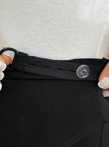SHEIN Adjustable Solid Color Pregnant Women Leggings