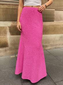 Forever 21 Váy bó tối giản màu trơn dành cho nữ, mặc thường ngày - Hồng - Xem 1