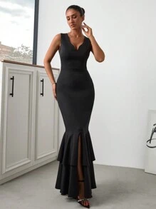 SHEIN Tall Abito lungo stile elegante nero a sirena