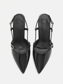 CUCCOO CURVES Zapatos de tacón alto informales y de moda sencillos en talla grande - Negro - Ver 7