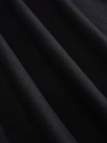 ROMWE MEN Street Life 男式休闲口号图案印花短袖 T 恤 - 黑色 - 查看 6