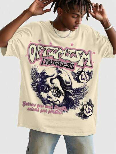 Street Life T-shirt ample à manches courtes avec imprimé Saint-Valentin/Amour/Couple/Cœur/XOXO/Baisers/Câlins et baisers/Sois à moi/Chéri/Bébé/Baiser/Lèvre/Cœur/Cupidon/Ange/Rose/Sourire/Papillon/Cerise/Fraise/Rose 3D/Fleur/Nœud pour les couples, style vintage tendance, été