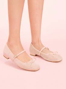 CUCCOO DOLLMOD Women's Red Plaid Square Toe Mary Jane Flat Shoes, Campus Style Cute Low Heel Spring Shoes Spring Break Easter - Pink - View 3