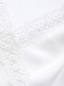 DAZY Knielanges Spitzen-Patchwork Unterkleid für Partys, Abendkleider, Sommerkleider, formelle Damenkleider - Weiss - Übersicht 7