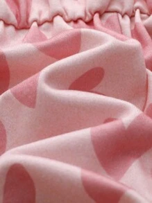 SHEIN بدلة ملابس رضع بنات جميلة متعددة الاستخدامات وردية الشكل القلب للصيف - الذهبي - مشاهدة 6