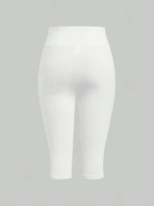 SHEIN EZwear Mallas cortas de punto versátiles en blanco y negro