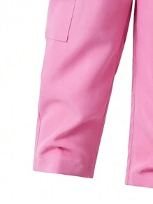 Conjunto de camiseta de manga corta de cuello redondo con estampado de leopardo y labios + pantalones largos a juego, estilo casual y elegante para niñas, adecuado para el verano