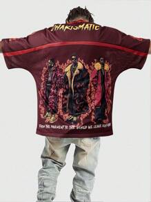 ROMWE MEN Street Life T-shirt de sport décontracté et pour hommes avec slogan et imprimé de figure