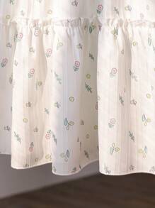 Souflis Souflis 年轻女孩数码印花花卉装饰荷叶边下摆细肩带 A 字形连衣裙，休闲海滩度假派对装，夏季 - 白色 - 查看 5