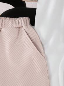 青少年男孩休闲格子短袖 T 恤和运动裤套装