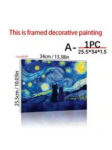 1 pieza Obra de arte de la Noche Estrellada, impresión en lienzo de obra de arte de gatos, póster de decoración de cielo nocturno, pintura de animales, pintura surrealista para decoración de habitación, estilo de Vincent Van Gogh, impresiones artísticas, decoración del hogar, pósteres, regalo ideal, para sala de estar, dormitorio, baño, cafetería