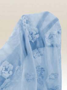 SHEIN Camisa casual de mujer de manga larga con nudo adelante, apta para vacaciones - Azul - Ver 4