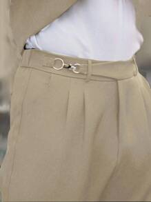 Manfinity Mode Conjunto de pantalón largo y top de manga larga de un solo color con bolsillo para hombres