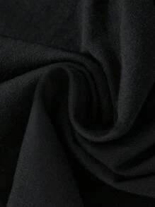 ROMWE MEN Street Life 2 件套男士街头嘻哈人物图案篮球球衣风格 T 恤和拳击短裤套装 - 黑色 - 查看 6