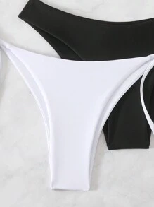 Swim Basics 3 件套女士沙滩装、夏季海滩度假泳装套装 - 黑色 - 查看 5