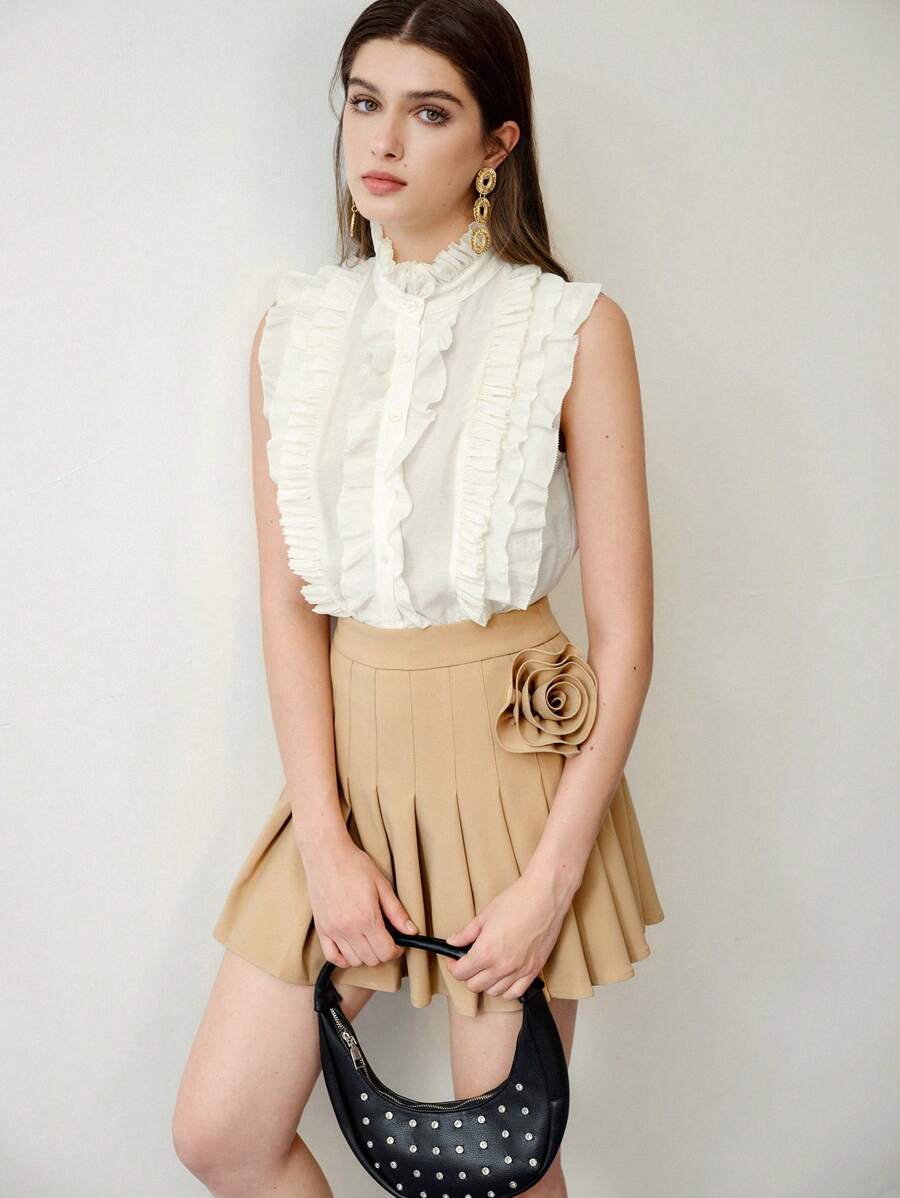 MOTF STUDIO FALDA PLISADA CON ESTAMPADO FLORAL ESTÉREO