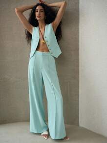 MOTF PREMIUM SINGLE BREASTED WAISTCOAT - Green - View 1