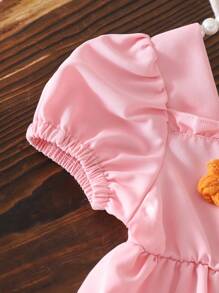 Girls' Summer Light Weight Triangle Bodysuit - Pink - View 5