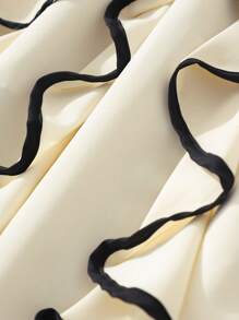 Tween Girls Fashion Street Style Ruffles Trim Patchwork Skirt, Spring/Summer - Apricot - View 5