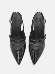 CUCCOO CURVES Fashionable Elegant Plus Size Wide Toe High Heel Pumps Spring Shoes Spring Break Easter - Black - View 7
