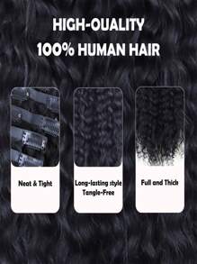 Seamless Clip Ins 7 chiếc Super Wave 1B# 110g/130g/150g Tóc nối dài toàn đầu không đường may PU kẹp trong Double Drown Remy Tóc người HQ Tóc nối dài kẹp trong vô hình - S1B - Xem 5