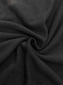 Lyckli Jumpsuit Hamil Model Halter Minimalis Berlipit Warna Polos untuk Wanita - Hitam - View 6