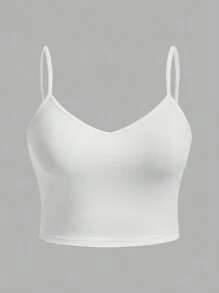 SHEIN EZwear 3 Peças Camisoles Femininas Casuais de Cor Sólida, Regatas Ajustadas Adequadas Para Tamanhos Grandes, Verão - Multicolorido - Visão 7