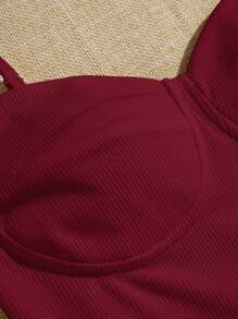 SHEIN EZwear 夏季服装 纯色紧身胸衣吊带连体衣