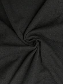 SHEIN Tutina estiva casual da donna in gravidanza di colore tinta unita senza maniche - nero - Visualizzare 5