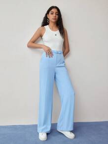 MOTF STUDIO PRESS CREASE TAILORED SUIT PANTS - Blue - View 8