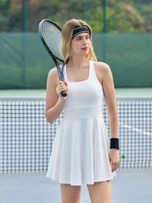 CourtClass Bodycon Backless Mini Sports Dress - White - View 4