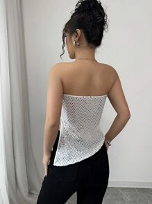 Elenzga 女士亮片吊带背心，简约休闲日常穿着 - 白色 - 查看 3