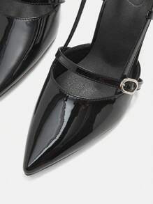 CUCCOO CURVES Zapatos de tacón alto informales y de moda sencillos en talla grande - Negro - Ver 6