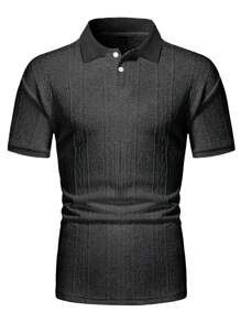 Manfinity CasualCool Camisa polo de hombre Manfinity de unicolor con diseño texturizado