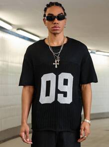 PAVTROS Manfinity Streetrush Men's Casual Knitted Sweater, Simple & Fashionable For Daily Wear - Black - View 1