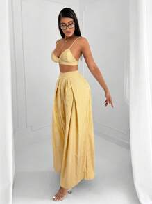 SHEIN SXY 2 件套极简性感条纹吊带背心和裤子通勤装