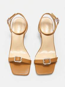 CUCCOO CURVES Plus Size Women's Wide Fit Strap Buckle Sandals, Suitable For Outdoor, Vacation And Daily Wear In Summer - Brown - View 7