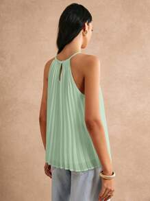 Poéselle 女士纯色无袖休闲宽松衬衫，日常穿着