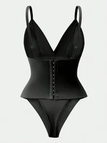 1 Peça Bodysuit Feminino Minimalista e da Moda, Casual e Diário - Preto - Visão 3