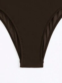 Swim Basics Costume da bagno intero monocolore casual senza schienale, adatto per vacanze al mare
