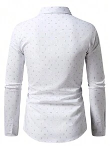Manfinity Mode Plus Size Men's Solid Color Long Sleeve Casual Shirt, Minimalist Fashion For Everyday Wear - White - View 2